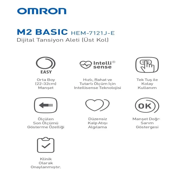 Omron M2 Basic Hem-7121j-E Intellisense Koldan Dijital Tansiyon Aleti - Görsel 6