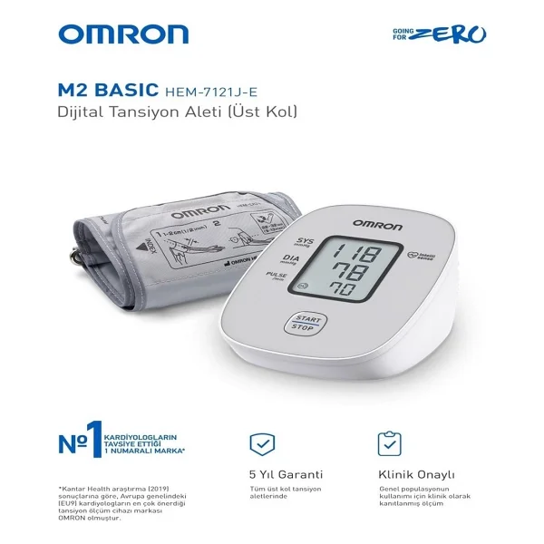 Omron M2 Basic Hem-7121j-E Intellisense Koldan Dijital Tansiyon Aleti - Görsel 4