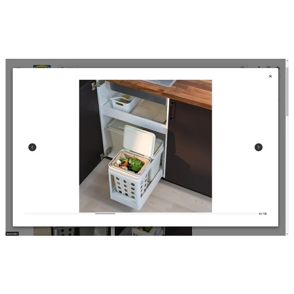 Ikea Hallbar 10 Lt Atık Ayırma Kutusu Açık Gri - Görsel 5