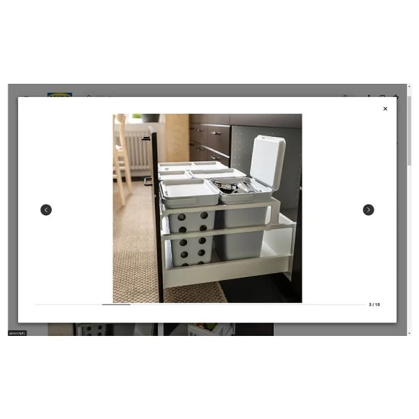 Ikea Hallbar 10 Lt Atık Ayırma Kutusu Açık Gri - Görsel 4