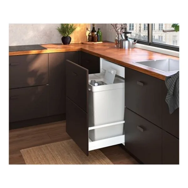 Ikea Hallbar 35 Litre Çöp Kutusu, Atık Ayırma, Çamaşır Ayırma Kutusu Açık Gri - Görsel 5