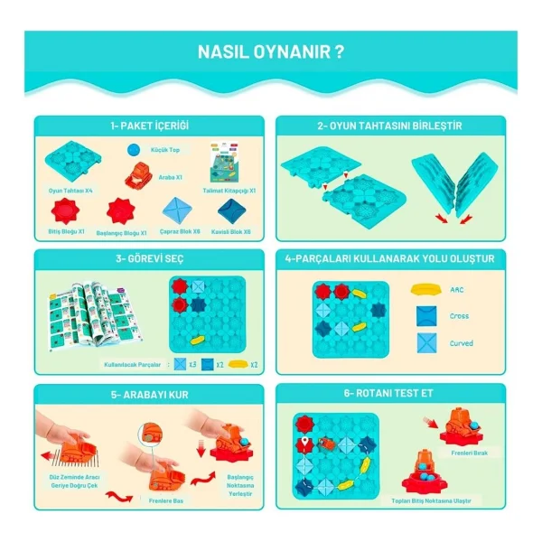 Neuygun Code & Go Kodlama Oyuncağı, Stem, Mantıksal Yol Oluşturma Oyuncağı, Eğitici Oyuncak, Yaratıcı Düşünme, Akıl Ve Zeka Oyunu - Mavi - Görsel 4