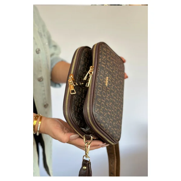 Just Polo Kadın 5 Bölmeli Ayarlanabilir Uzun Askılı Omuz Çantası 6 Bölmeli 28 X18 Cm 4023-Jp Taş - Beyaz - Siyah - Pembe - Krem - Görsel 9
