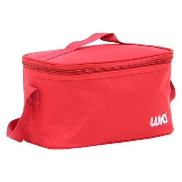 Wia Kırmızı Isı Yalıtımlı Kapaklı Geniş Hacimli Ayarlanabilir Askılı Polyester Beslenme Çantası 13x24x14 Cm - Görsel 2