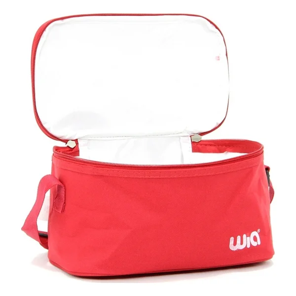 Wia Kırmızı Isı Yalıtımlı Kapaklı Geniş Hacimli Ayarlanabilir Askılı Polyester Beslenme Çantası 13x24x14 Cm - Görsel 3