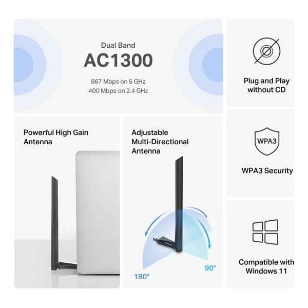 Mercusys Ma30h 1300 Mbps Kablosuz Ağ Adaptörü - Görsel 9