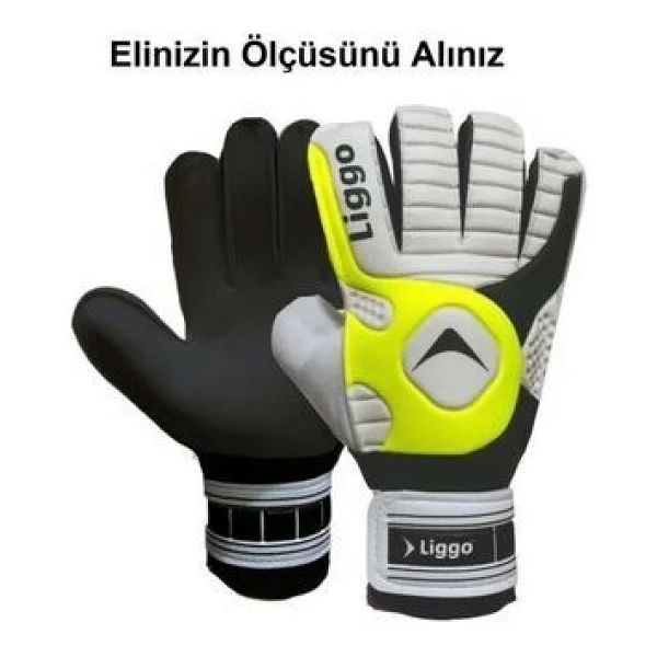 Liggo Reflex Yetişkin Ve Çocuk Kaleci Eldiveni Bilek Bandajlı 5-6-7-8-9-10 Numara - Yeşil - Görsel 8
