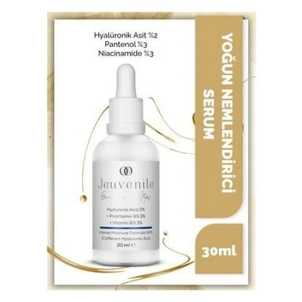 Jeuvenile Hyalüronik Asit %2 + Provitamin B5 %3 + Vitamin B3 %3 Yoğun Nemlendirici Serum 30 Ml - Görsel 2
