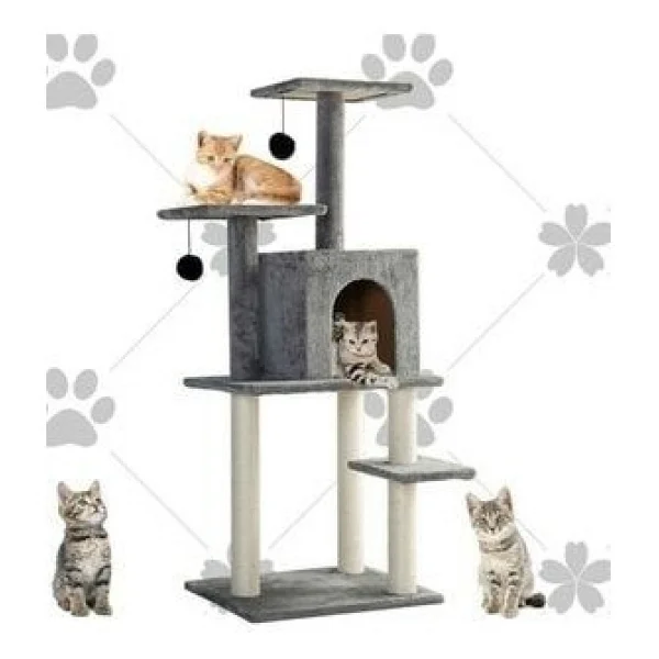 Nursoft Nr-0061 Antrasit Double Step Kedi Tırmalama Evi - Görsel 4