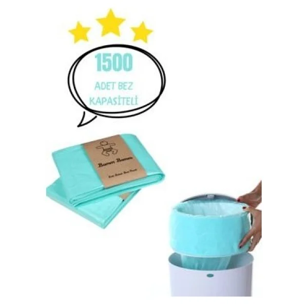 Bamm Bamm Korbell Uyumlu 1500'lü Kirli Bebek Bezi Çöp Poşeti - Görsel 6