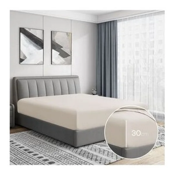 Soley Jersey %100 Doğal Pamuklu Tek Kişilik 120 X 200 Lastikli Çarşaf - Ekru - 120 X 200 Cm - Görsel 2