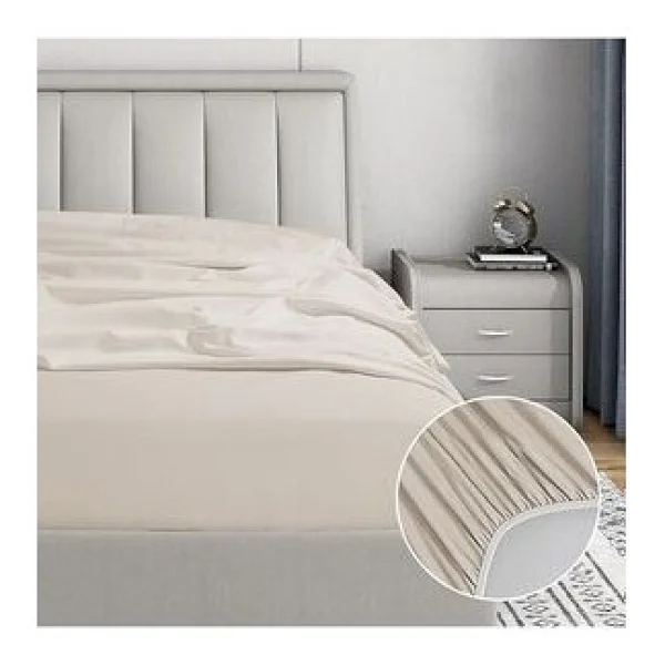 Soley Jersey %100 Doğal Pamuklu Tek Kişilik 120 X 200 Lastikli Çarşaf - Ekru - 120 X 200 Cm - Görsel 3