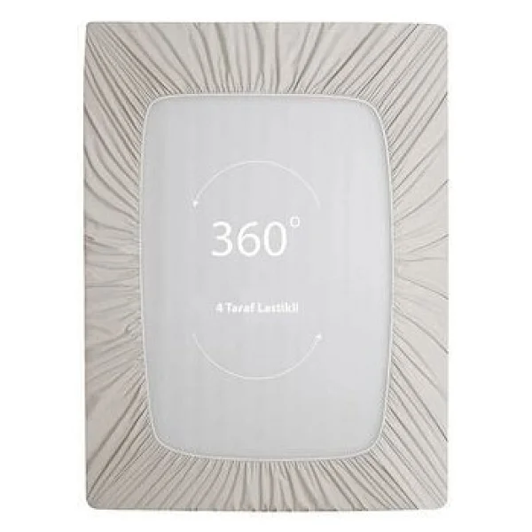 Soley Jersey %100 Doğal Pamuklu Tek Kişilik 120 X 200 Lastikli Çarşaf - Ekru - 120 X 200 Cm - Görsel 4