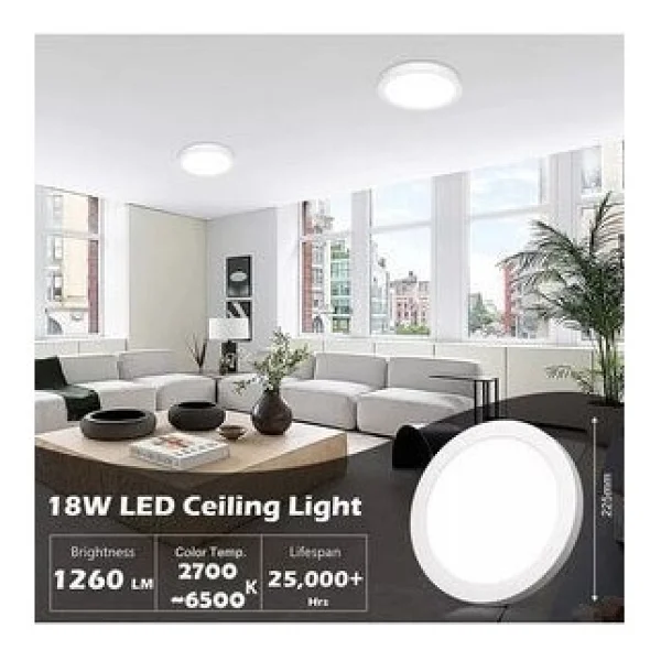 Vies Teknoloji LED Banyo Balkon Tuvalet Lambası Tavana Sıfır LED Armatür Avize 6500k Beyaz Işık - 1 - Görsel 4