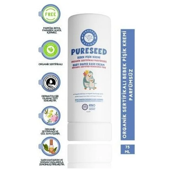 Pureseed Natural Organik Bebek Pişik Kremi 75 Ml - Görsel 4