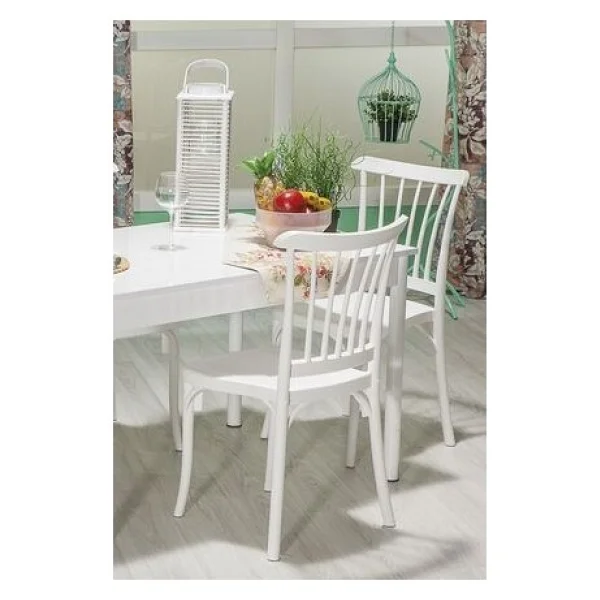 Mobetto 4 Adet Violet Beyaz Sandalye / Balkon-Bahçe-Mutfak - Görsel 4