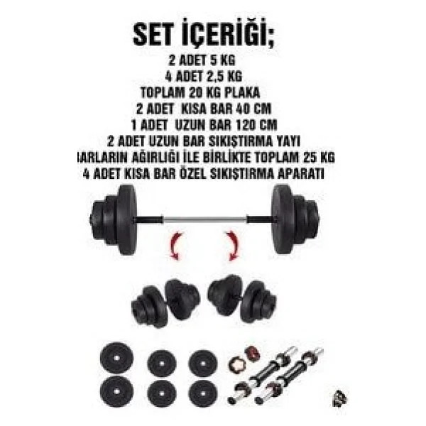 Ecg Spor 25 Kg Halter Ve Dambıl Seti - Görsel 2