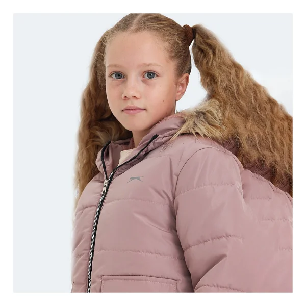 Slazenger Camelia Kapüşonlu Pudra Çocuk Mont - Görsel 4