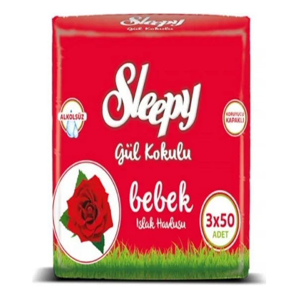 Sleepy Gül Kokulu 90 Yaprak 3'lü Paket Islak Mendil - Görsel 2