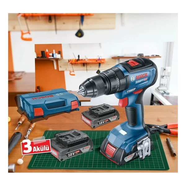 Bosch Anahtarsız Darbeli Matkap Kömürsüz Şarjlı Matkap Akülü Vidalama (3 Adet 2 Ah Akü) + 103 Parça - Görsel 2