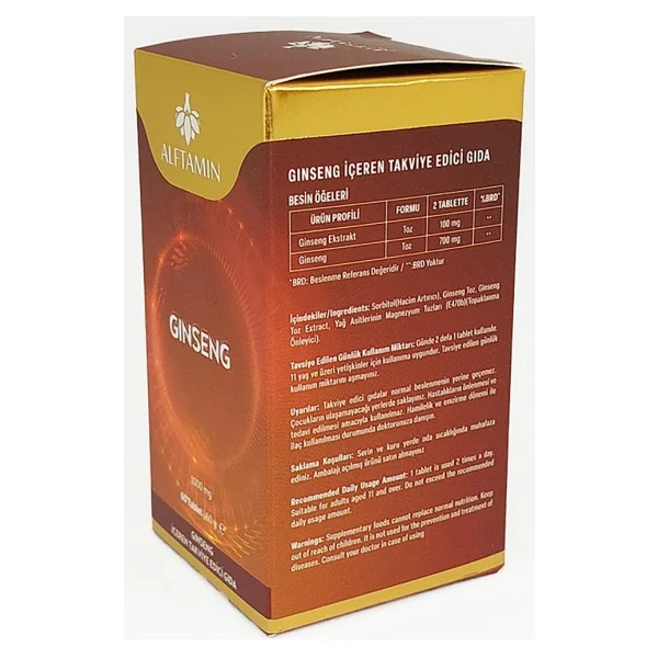 Alftamin Ginseng 1000 Mg 60 Tablet - Görsel 4