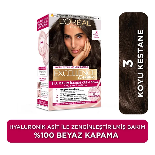 L'oreal Paris Excellence Creme 3 Koyu Kestane Saç Boyası - Görsel 4