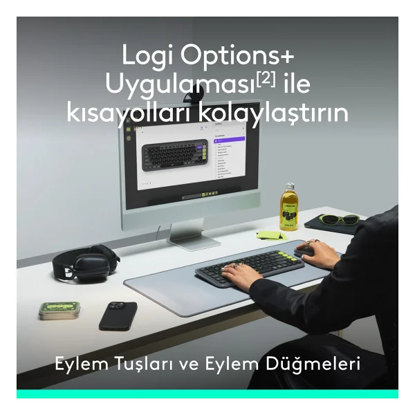 Logitech Pop Icon Combo 920-013077 Pembe Kablosuz Klavye Mouse Seti - Görsel 4