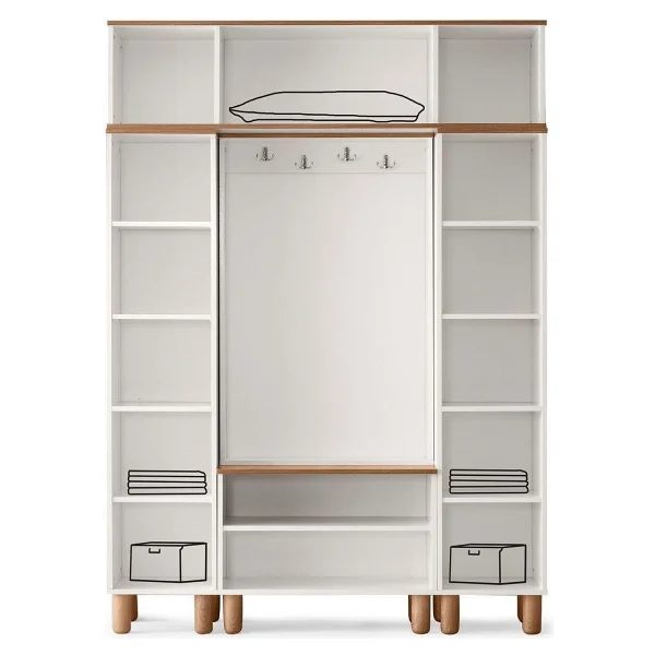 Avm 24 Ücretsiz Montaj-%100 Mdf-Aytaşı-Bohem Begonya Aynalı Portmanto - Görsel 3