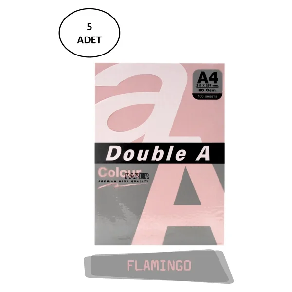 Double A Renkli Fotokopi Kağıdı 5x100 Lü A4 80 Gr Flamingo - Görsel 2