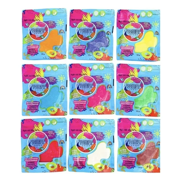 Mammacomica Dough Refill Paket Doğal Oyun Hamuru 9x130 Gr - Görsel 2