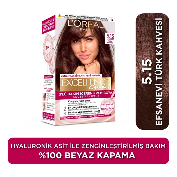 L'oreal Paris Excellence Creme 5.15 Efsanevi Türk Kahvesi Saç Boyası - Görsel 6