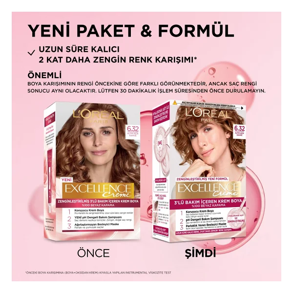 L'oreal Paris Excellence Creme 6.32 Altın Açık Kahve Saç Boyası - Görsel 5