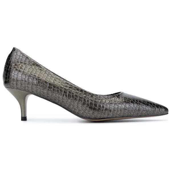 Tamer Tanca Kadın Hakiki Deri Antrasit Stiletto Ayakkabı - Görsel 2