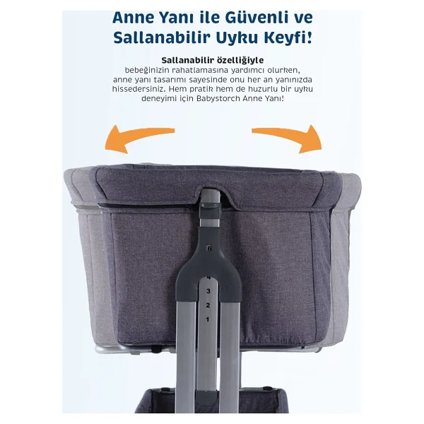 Baby Storch Sallanabilir Anne Yanı Portatif Beşik - Görsel 5
