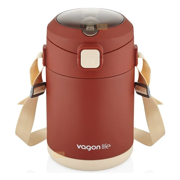 Vagonlife Bento 1800ml Lunchbox 2 Kaseli 4-6 Saat Sıcak/Soğuk Termos Özellikli Çelik Sefer Tası Yemek Kutusu (Bej) - Görsel 6