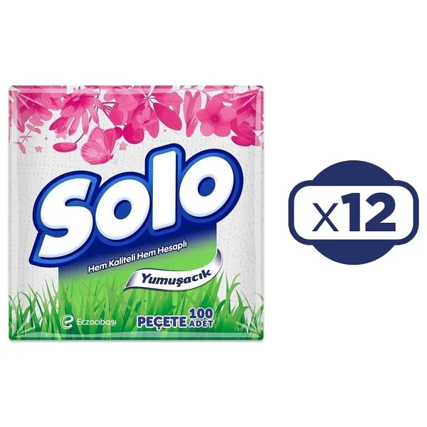 Solo 100'lü 12 Adet Kağıt Peçete - Görsel 2