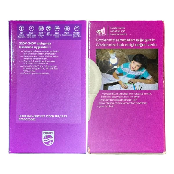 Philips Mycare 8 W-60 W E27 LED Ampul - Görsel 3