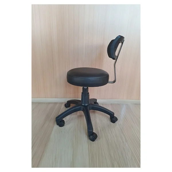 Depolife Ofis Laboratuvar Öğrenci Büro Tabure Metal Ayak Tekerlekli Sandalye Sırt Dayama Çalışma Koltuğu - Görsel 3
