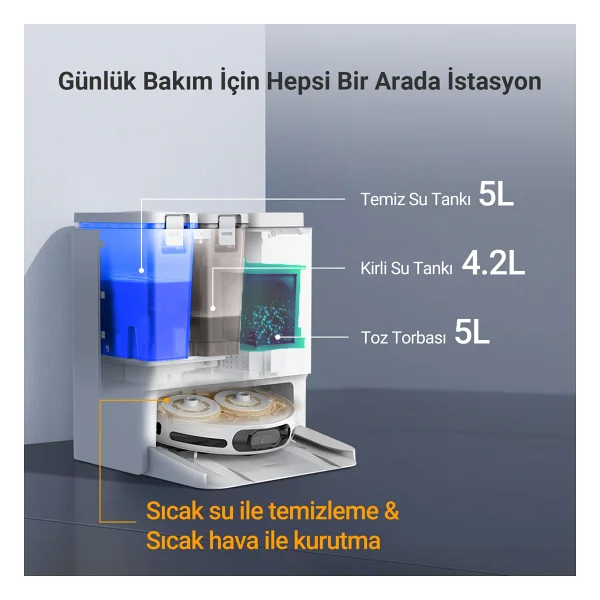 Ezviz Rs20 Pro Çöp İstasyonlu Akıllı Robot Süpürge - Görsel 2