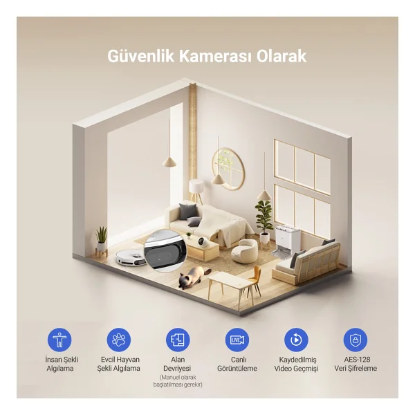 Ezviz Rs20 Pro Çöp İstasyonlu Akıllı Robot Süpürge - Görsel 4