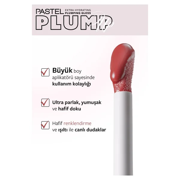 Pastel Plump Up Extra Hydrating Dolgunlaştırıcı 210 Peach Coral Dudak Parlatıcısı - Görsel 3