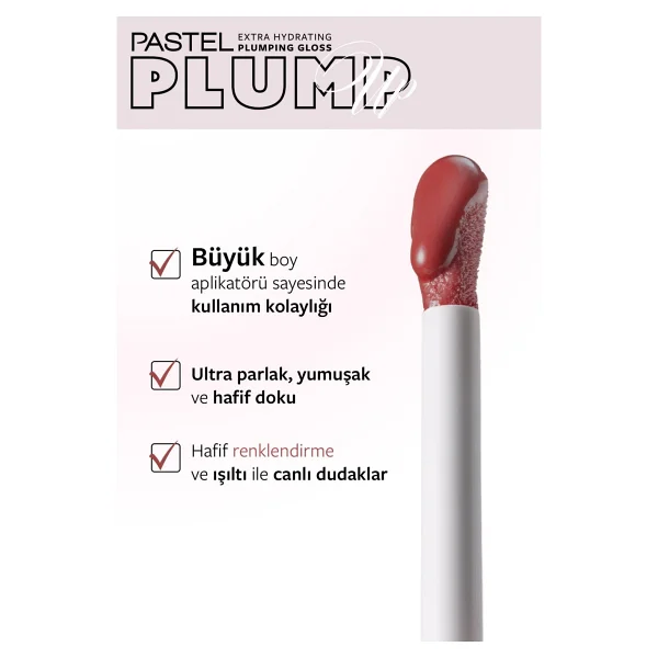 Pastel Plump Up Extra Hydrayting Doldunlaştırıcı 212 Rosewood Dudak Parlatıcısı - Görsel 4