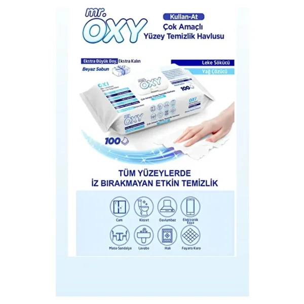 Mr. Oxy Beyaz Sabun Kokulu Yüzey Temizlik Havlusu 100 Yaprak - Görsel 2