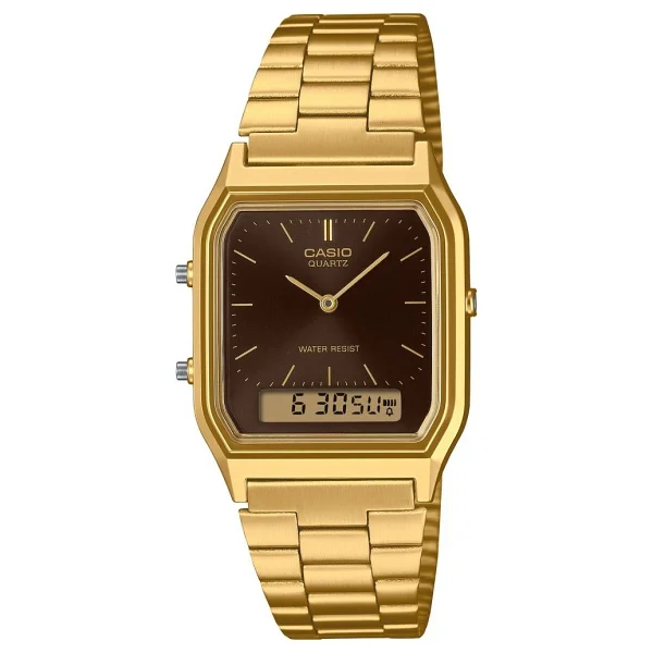 Casio Standart Aq-230ga-5amqydf Çelik Kordon Altın-Siyah Kol Saati - Görsel 6