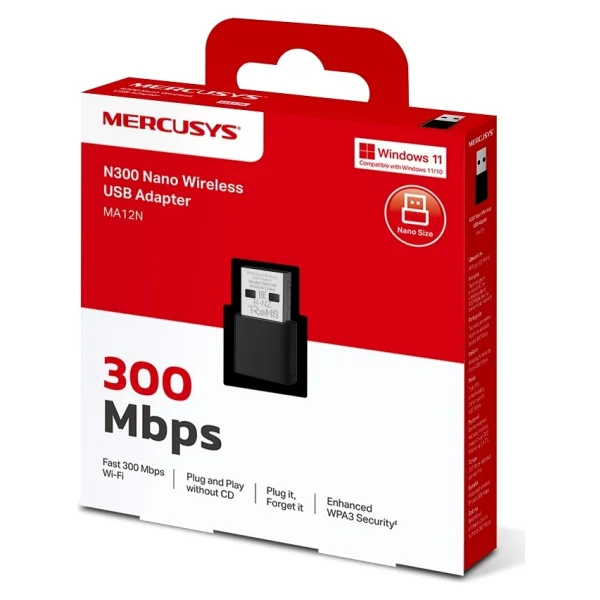 Mercusys Ma12n Nano 300 Mbps Kablosuz Ağ Adaptörü - Görsel 3