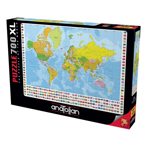Anatolian Dünya Siyasi Haritası 700 Parça Puzzle 2703 - Görsel 2