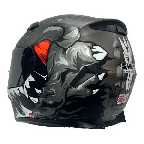 Sway 820 Full Face Aynalı Vizör Kapalı Motosiklet Kaskı L Beden Monster - Görsel 3