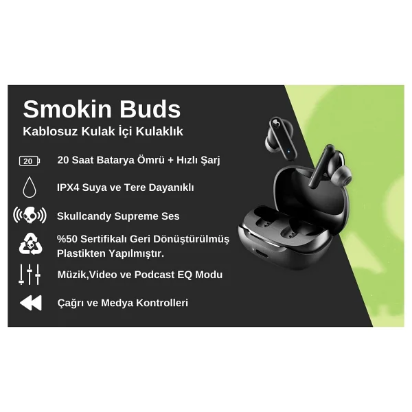 Skullcandy Smokin Buds S2taw-S951 TWS Kemik Kulak İçi Bluetooth Kulaklık - Görsel 5