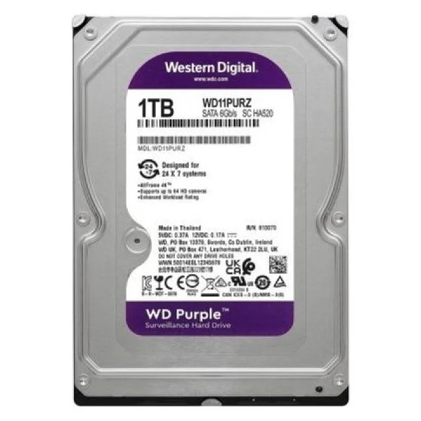 Western Digital Purple Wd11purz Sata 3.0 5400 Rpm 3.5" 1 TB Harddisk - Görsel 5