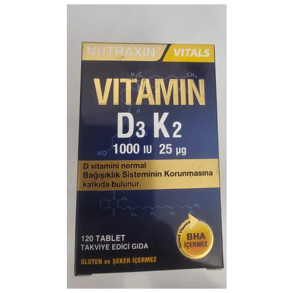 Nutraxin Vitamin D3 K2 120 Tablet 2'li - Görsel 4